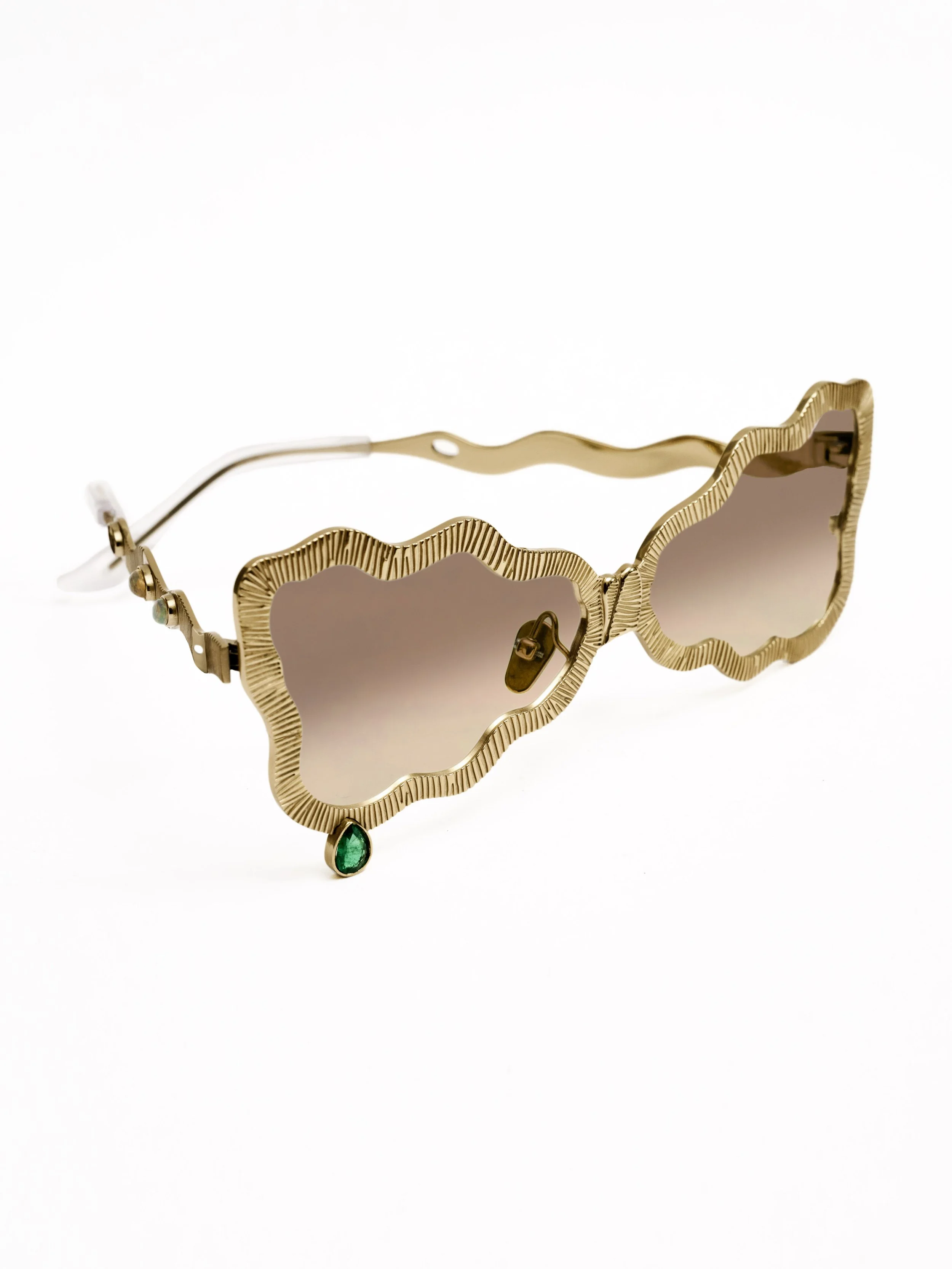FDL Editions 'Tuxedo' Eyewear with Emerald Teardrop — Francis de Lara